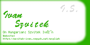 ivan szvitek business card